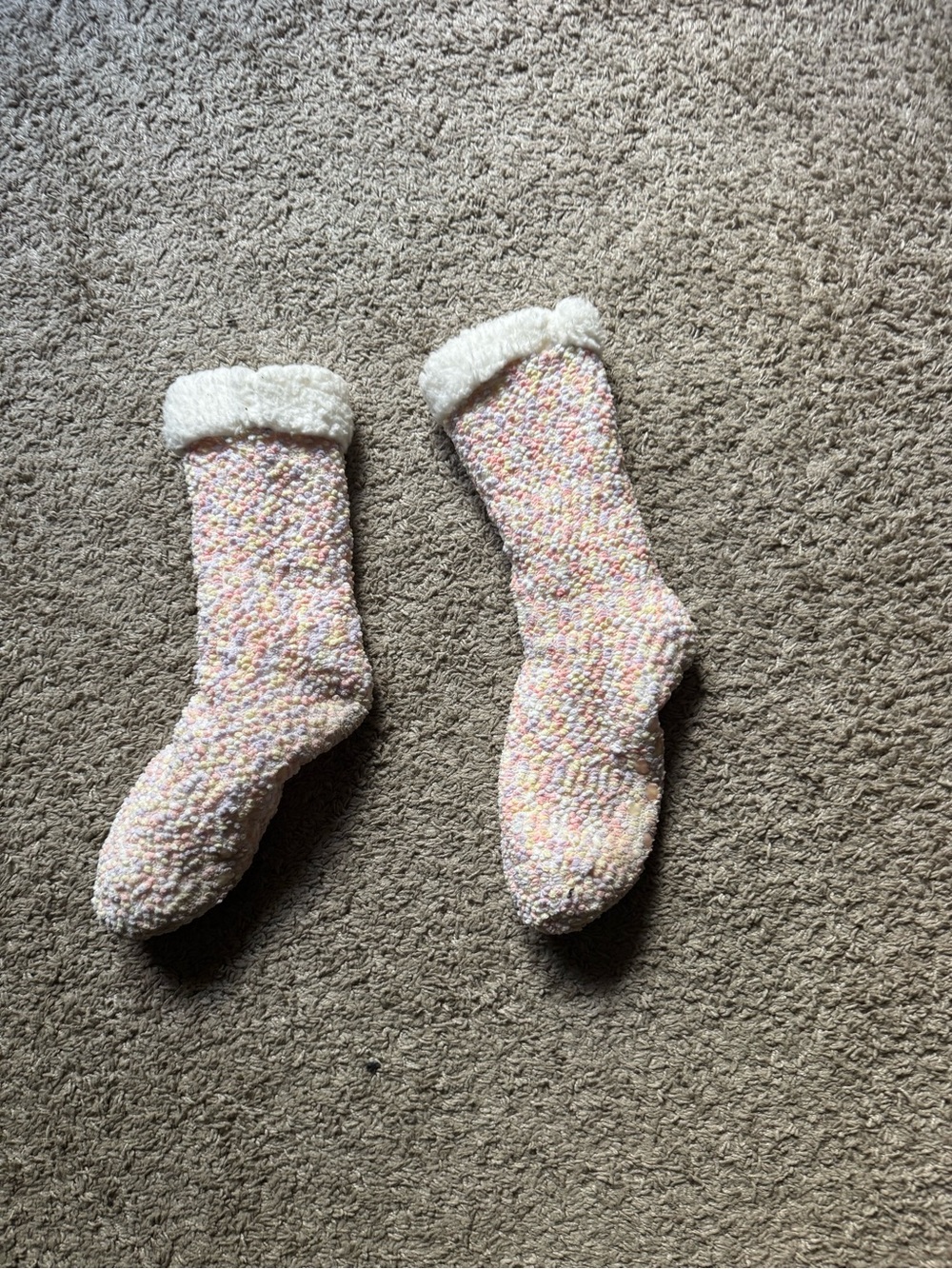 Cozy Multicolor Plush Lined Slipper Socks